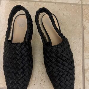 Vince Camuto Black Woven Mules